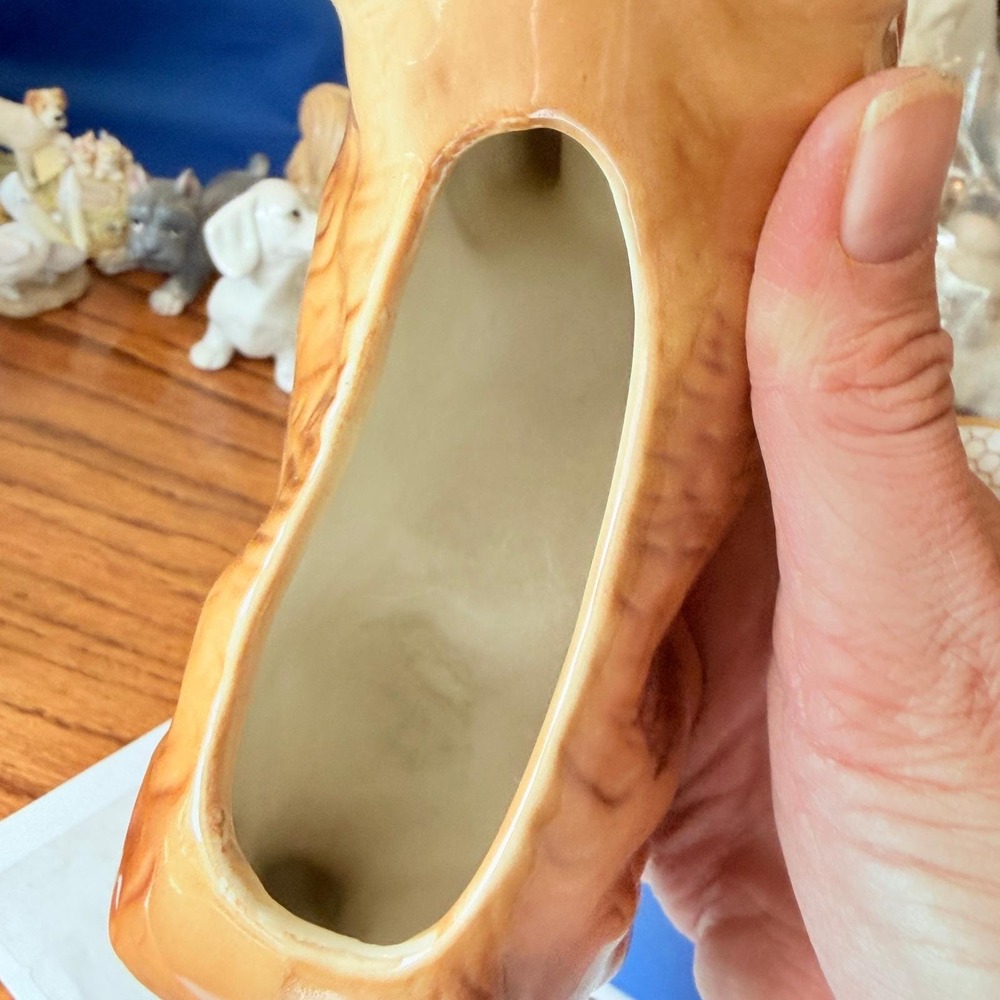 Vintage Collie Dog Ceramic Planter Large Lassie Style Tan White Glazed Figurine - Picture 7 of 11